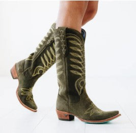 Lane Boots LB0529B-050 Squash Blossom Boots in Olive Suede