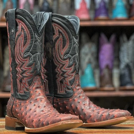 Tanner Mark Red River TM205577 Mens Boots in Red with Black