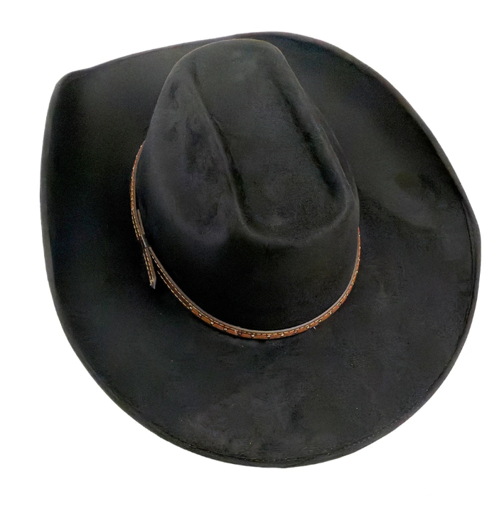 American Hat Makers Trigger Brick Crown Cowboy Hat in Black