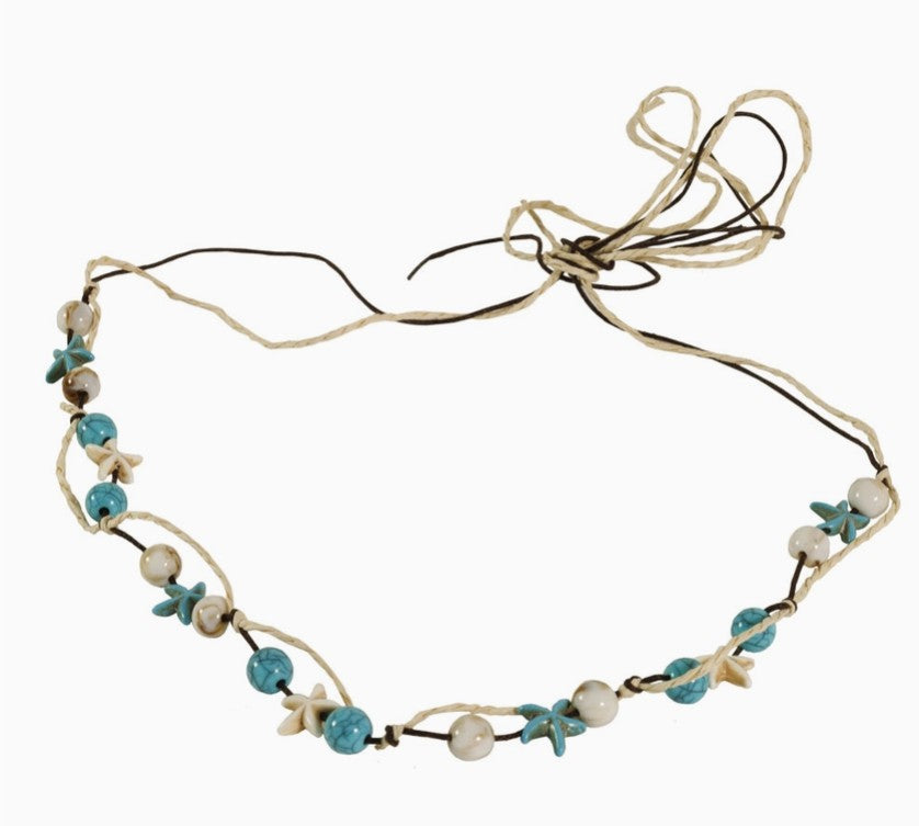 American Hat Makers Twine Hat Band with Star Trinkets - Style Marbled