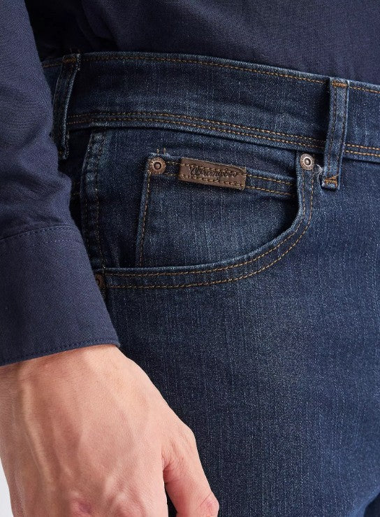 Wrangler W12175001 Texas Low Stretch Straight Jeans in Blue Black