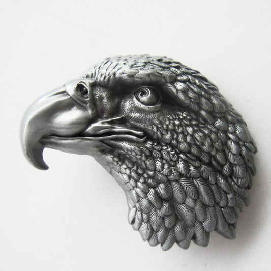 New Original Vintage Pewter Eagle Head Wildlife Western Belt Buckle WT001