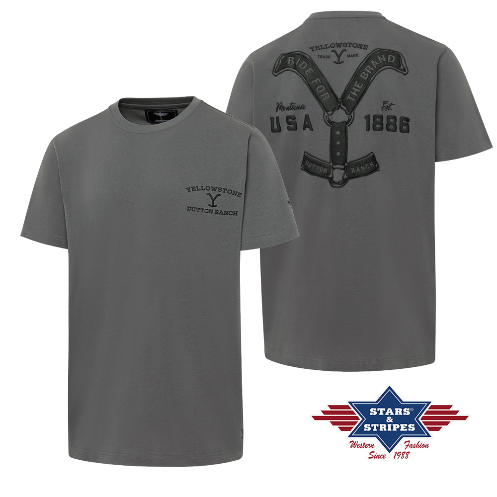 Offical unisex Yellowstone Tee Ride For The Brand in Grey