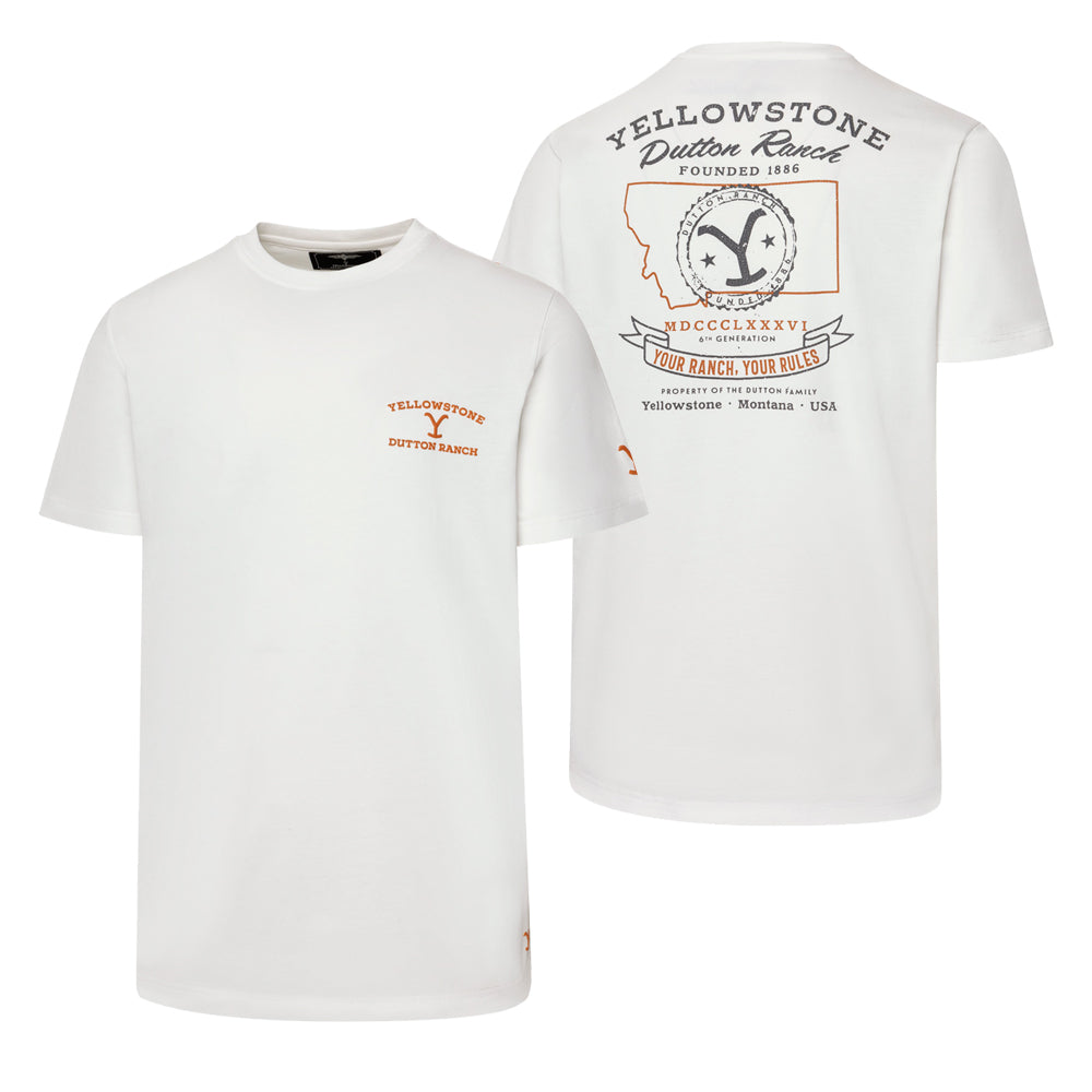 Offical unisex Yellowstone Tee Your Ranch Your Rules in Off White