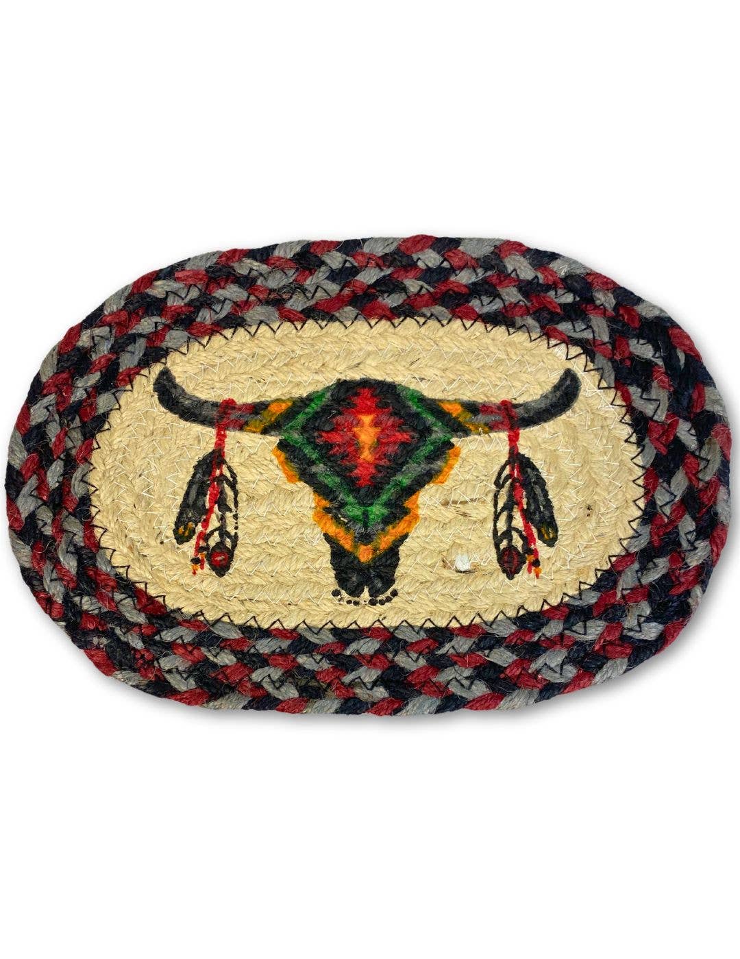 El Paso Braided Jute Oval Trivets, Design #10