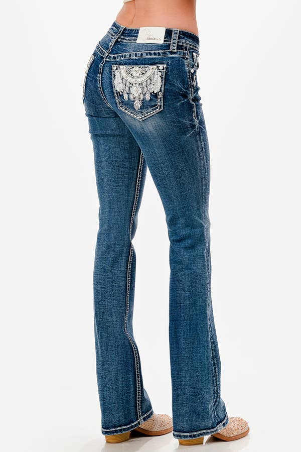 Grace In LA Aztec Modify Mid-Rise Boot Cut EB-61948