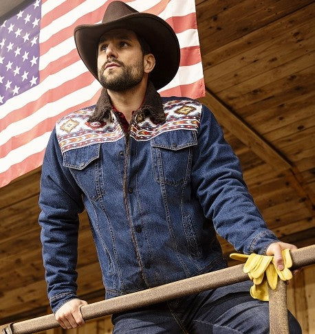 Bullock Mens Denim Western Jacket