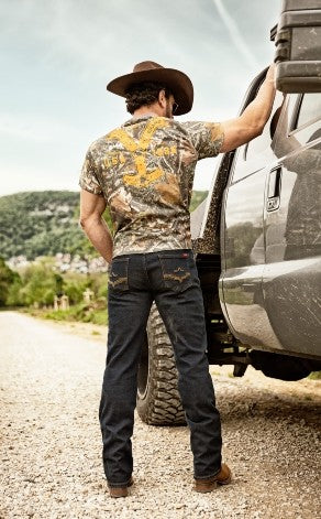 Official unisex Yellowstone Tee Ride for the Brand Camo