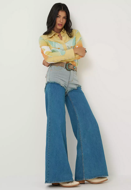 Wrangler 112388946 Lainey Wilson Chapped Cheeky Wide Leg Jeans