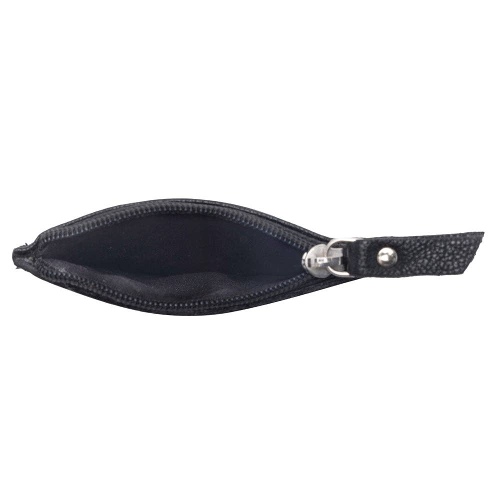 Myra Briar Creek Handtooled Leather Credit Card Holder in Ebony Carame