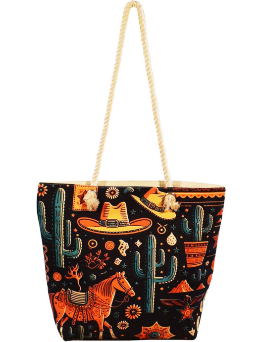 Carryall Tote Bag, Design Western Scene