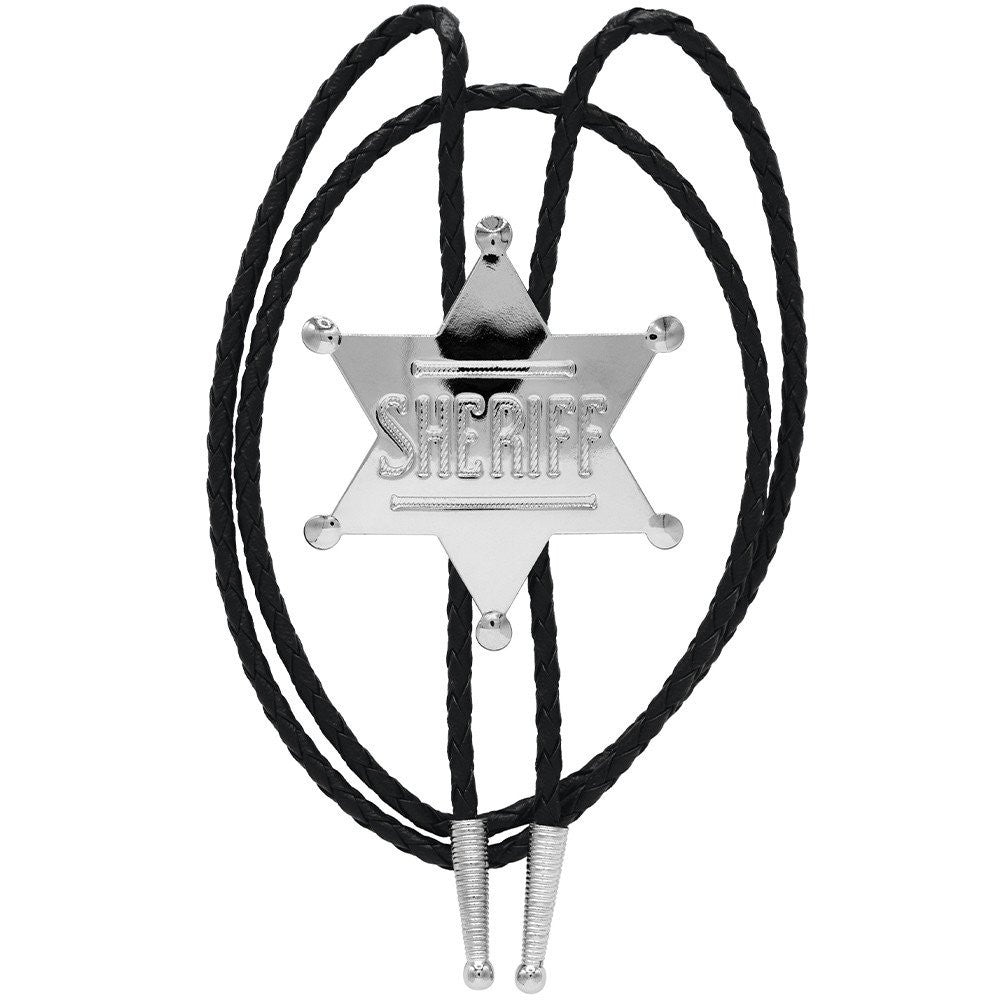 Western Express Sheriff Badge Bolo Tie BT-1572 Silver