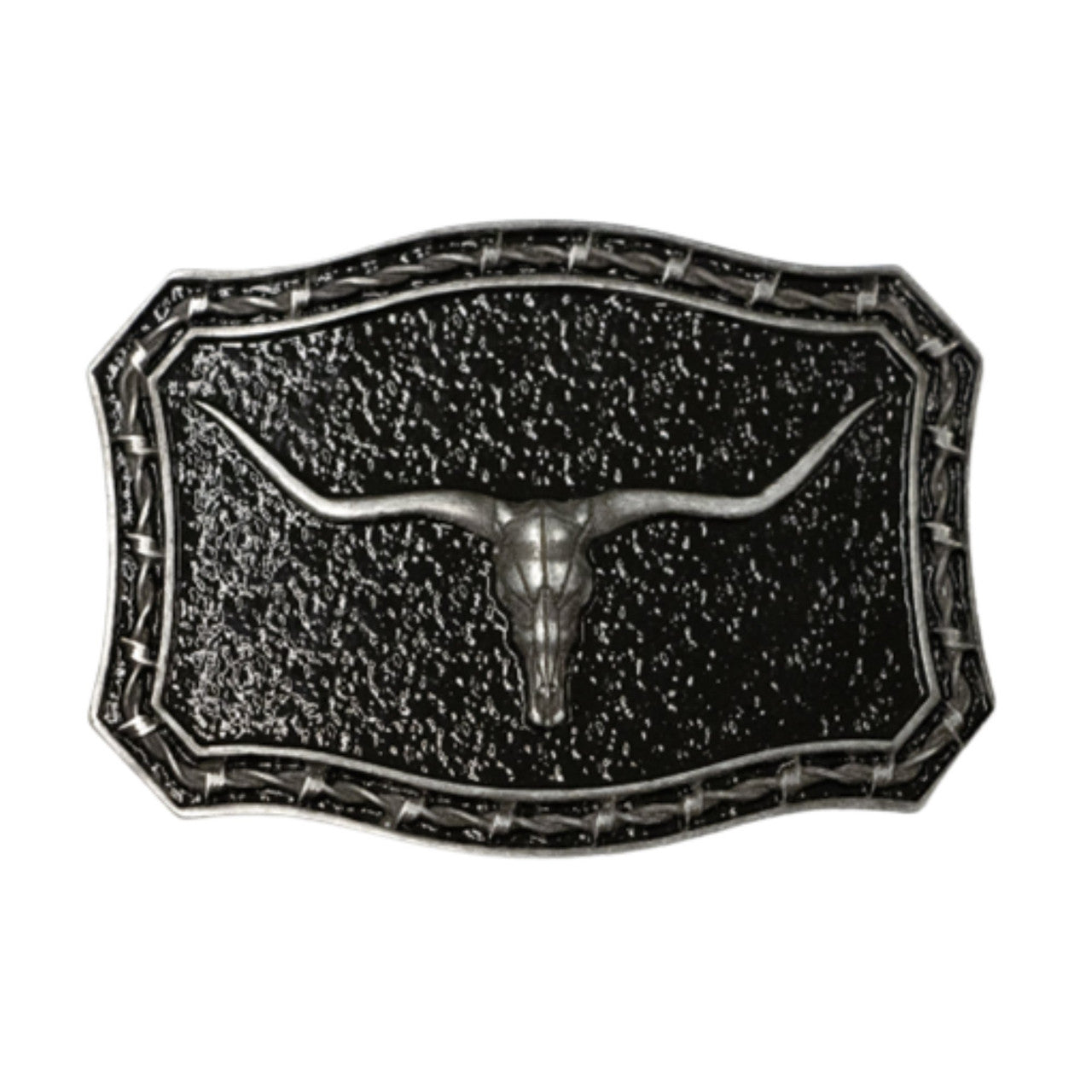 Western Express BU-4417-S Longhorn Silver Vintage Western Buckle