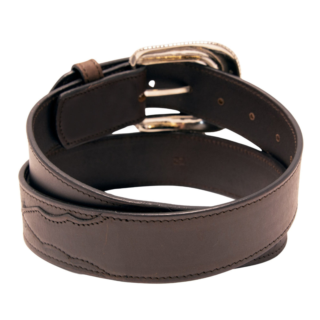 Western Express XM3500-BR05S in Brown Barbed Wire Top Grain Leather Belt