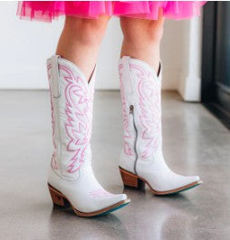 Lane Boots LB0526D-050 Smokeshow in Matte White and Neon Pink