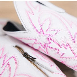 Lane Boots LB0526D-050 Smokeshow in Matte White and Neon Pink