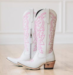 Lane Boots LB0526D-050 Smokeshow in Matte White and Neon Pink