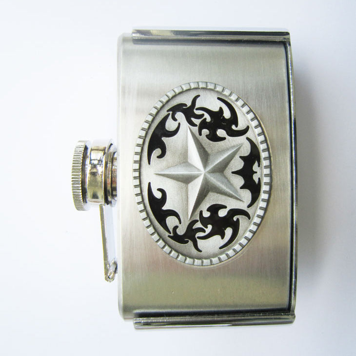 Buckle Western Removable Flask Belt Buckle Star