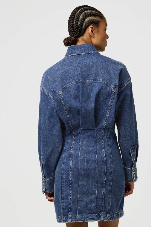 Wrangler Slim Darted Skirt Dress in Sapphire Trace 112370802