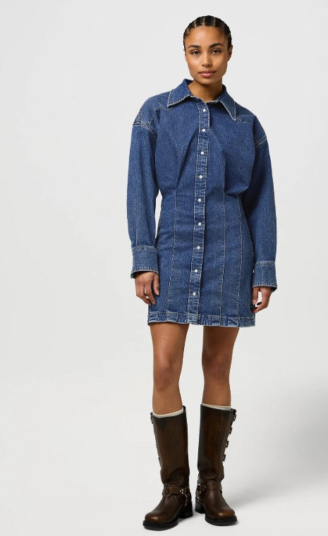 Wrangler Slim Darted Skirt Dress in Sapphire Trace 112370802