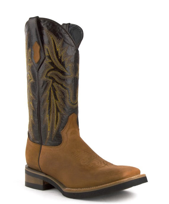 Ferrini Mens Maverick 1509310 Handcrafted Two tone Brown Cowboy Boots