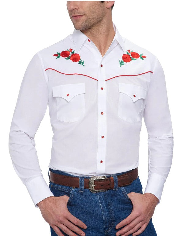Ely & Walker Rose Shirt 15203901-06 White with Red