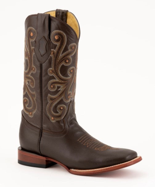 Ferrini Mens French F Calf 1529309 Handcrafted Chocolate Cowboy Boots