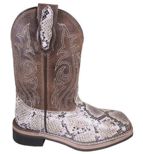 Smoky Mountain Boots 3125C Diamondback White/Brown Western Childrens Boots