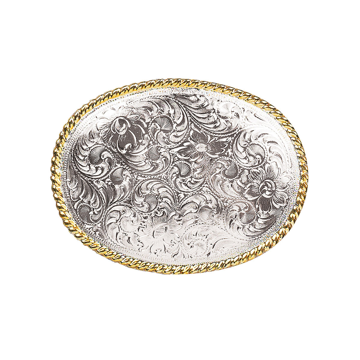 M&F Silver Buckle with Gold Edging 37220