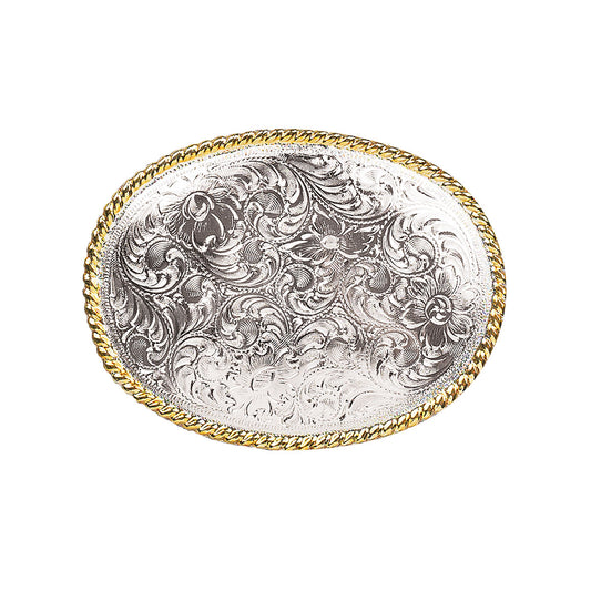 M&F Silver Buckle with Gold Edging 37220