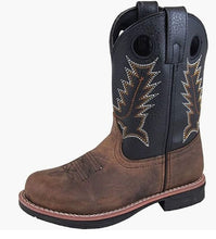 Load image into Gallery viewer, Smoky Mountain Boots 3892Y Buffalo Brown/Black Western Youth Boots
