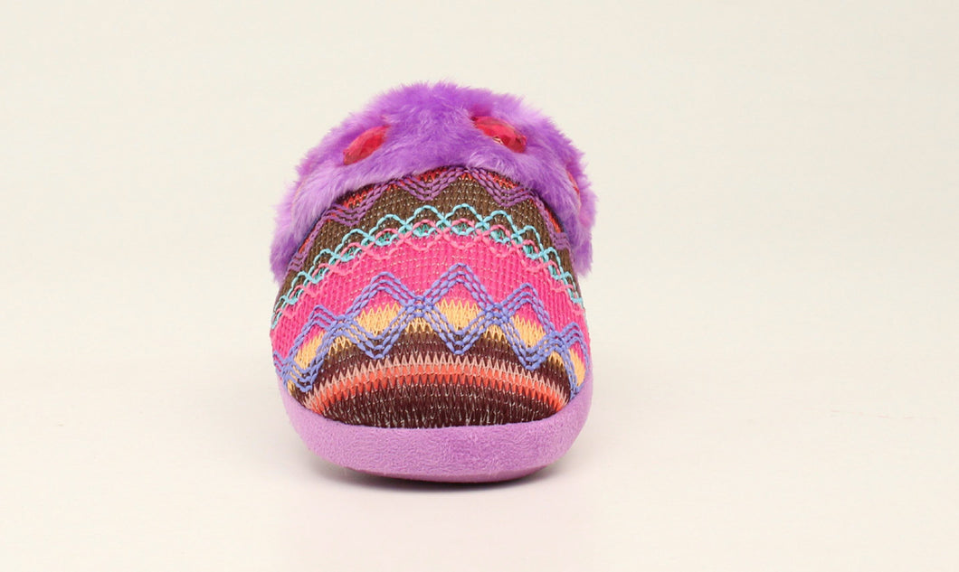 M&F 5717816 Pat Blazin Roxx Purple Knit Ladies Slide Slippers