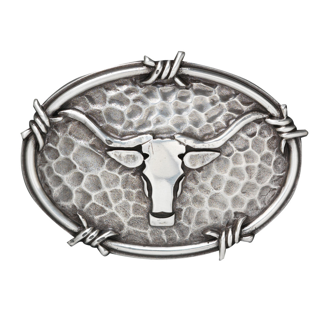 ARIAT A37050 OVAL STEER HEAD BARBWIRE EDGING BUCKLE