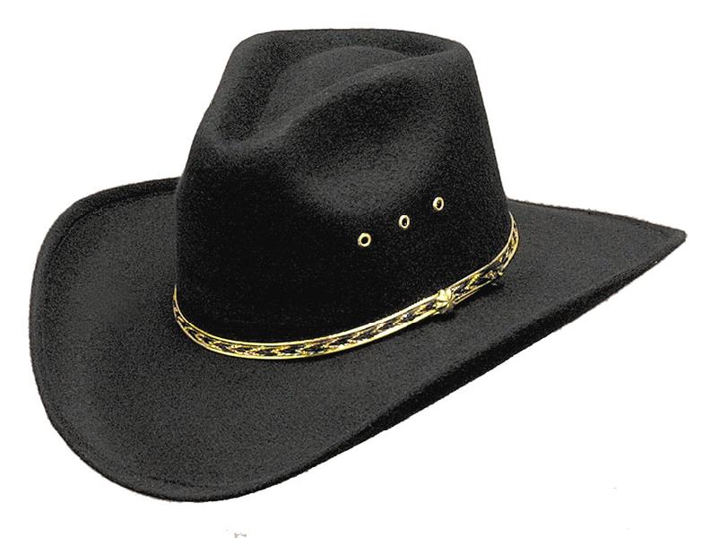 BFF36 Faux Felt Pinched Front Kids Hat Black