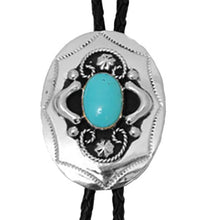 Load image into Gallery viewer, BT-202 German Silver Bolo with Turquoise Stone
