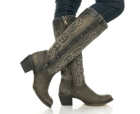 Womens tall store black western boots