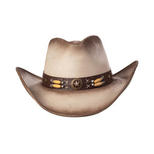 Load image into Gallery viewer, Western Express CL-91 Suede Like Hat - Star Concho - Beige &amp; Buff
