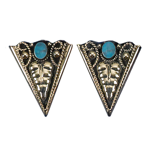 WE German Silver & Onyx  Collar Tips CT-59