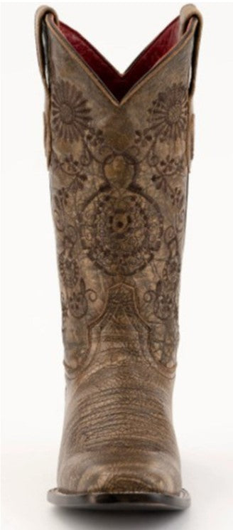 Ferrini Ladies Daisy 8257128 Handcrafted Oak Brown Cowboy Boots
