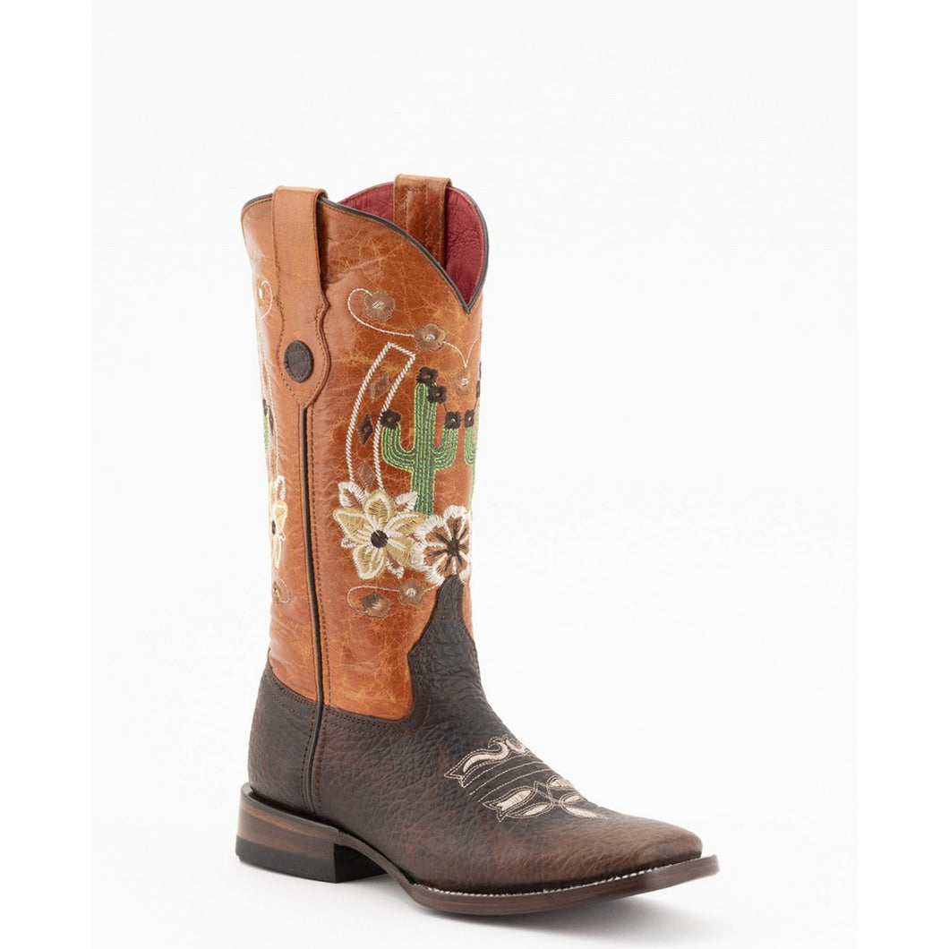 Ferrini Ladies Mesa 8109309 Handcrafted Brown/Orange Cowboy Boots