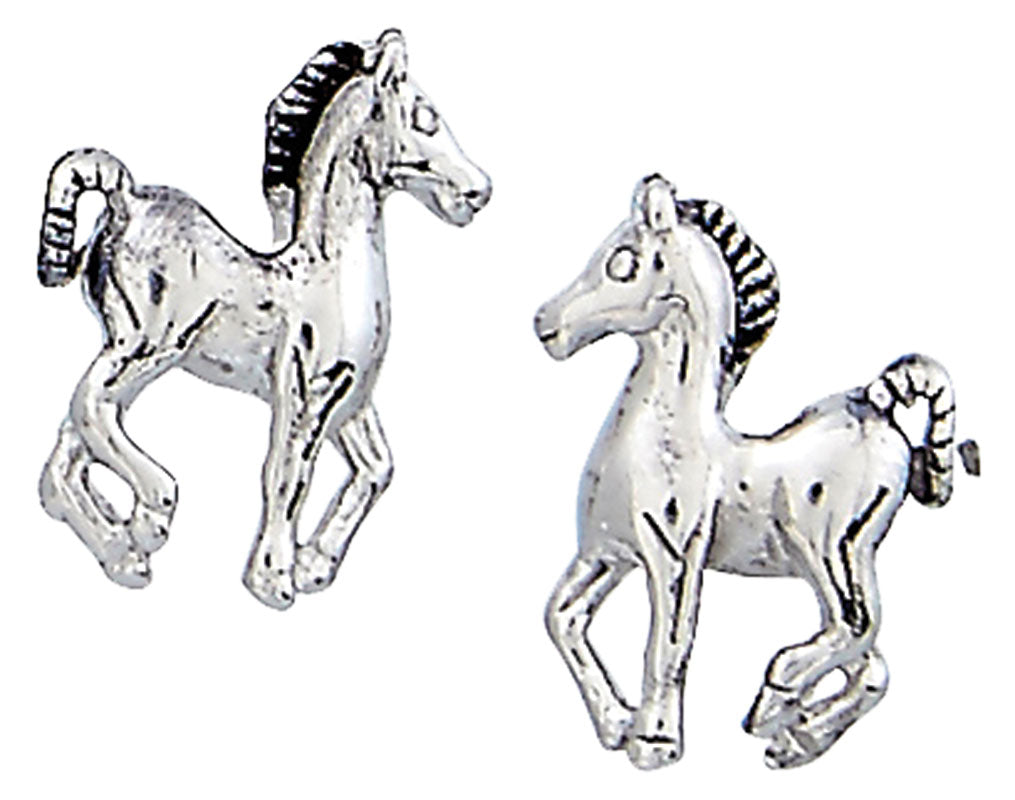 HE-800 Prancing Pony Earrings in a Horsehead Shaped Gift Box