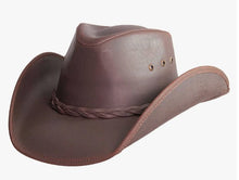 Load image into Gallery viewer, Hollywood Brown Pinch Front Leather Cowboy Hat
