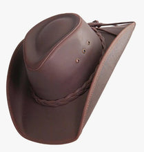 Load image into Gallery viewer, Hollywood Brown Pinch Front Leather Cowboy Hat
