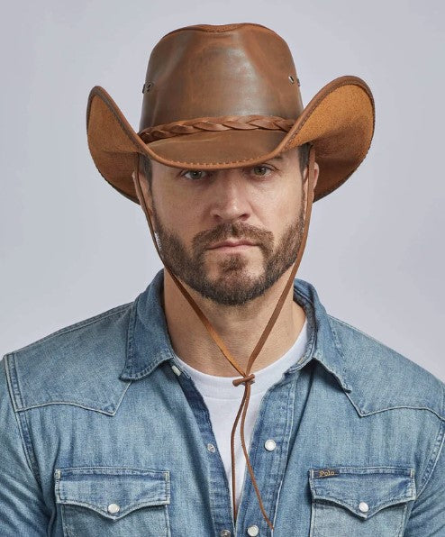 Hollywood Copper Pinch Front Leather Cowboy Hat