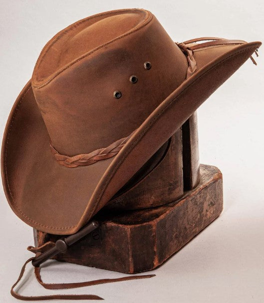 Hollywood Copper Pinch Front Leather Cowboy Hat
