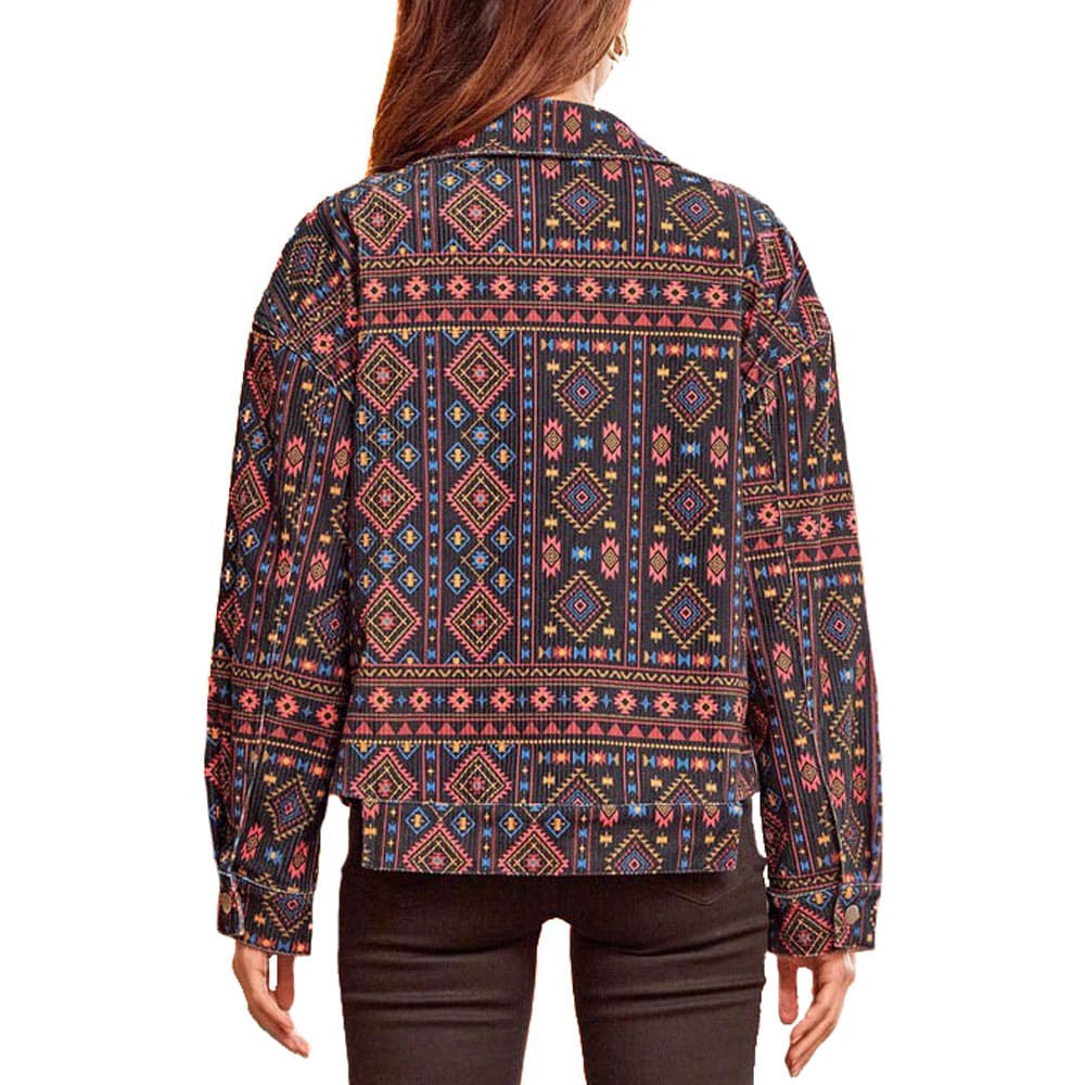 Savanna Jane Think Pink Aztec Corduroy Jacket