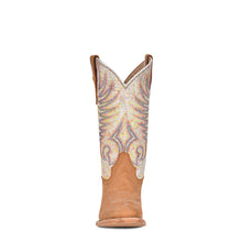 Load image into Gallery viewer, Corral Teens/Ladies J7125 Handcrafted Tan/White Embroidery Square Toe Cowgirl Boots
