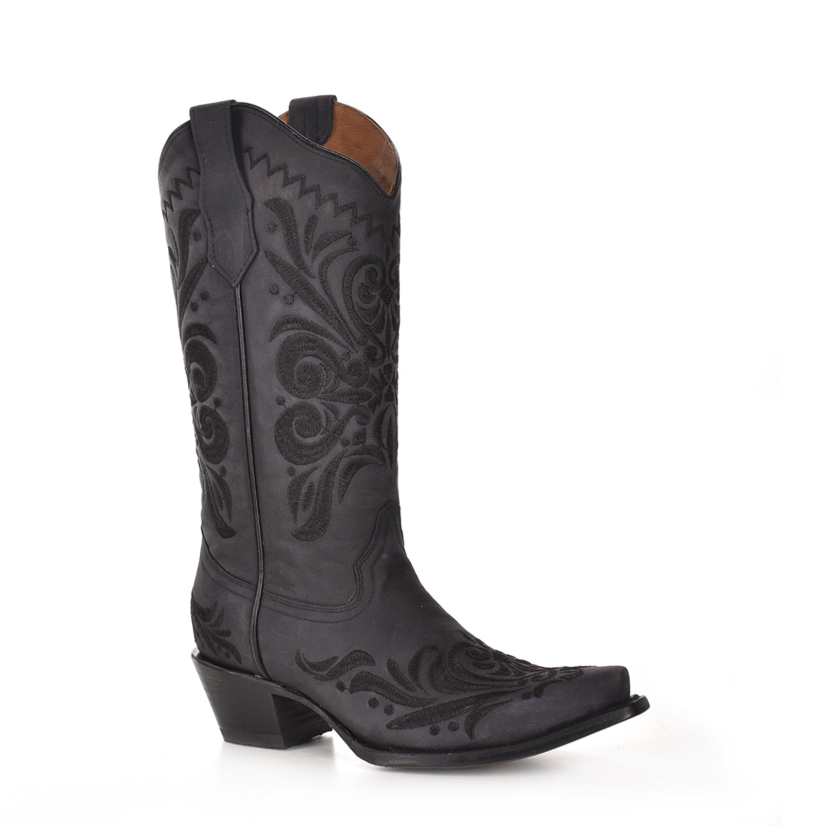 Circle G By Corral Women's Black Floral Snip Toe Boots L5433