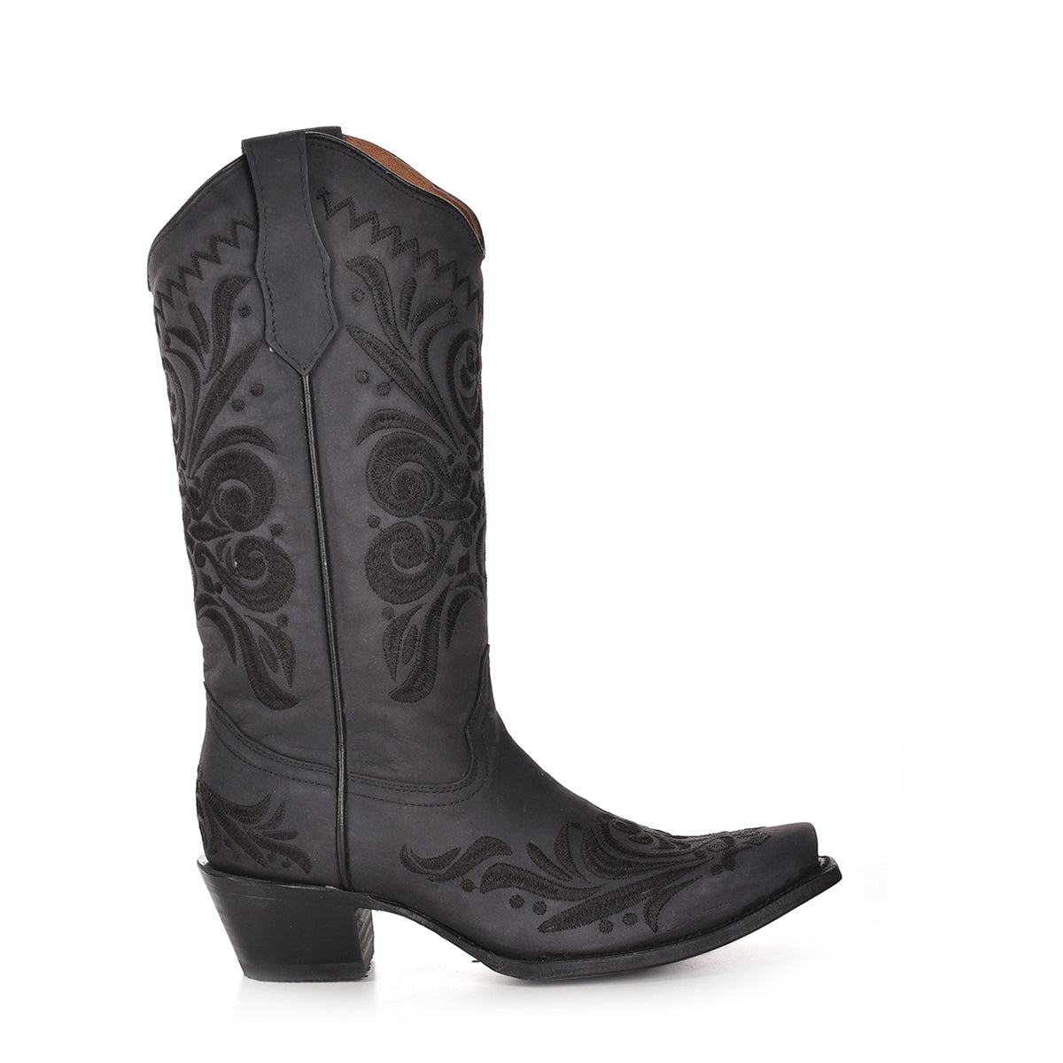 Circle G By Corral Women's Black Floral Snip Toe Boots L5433