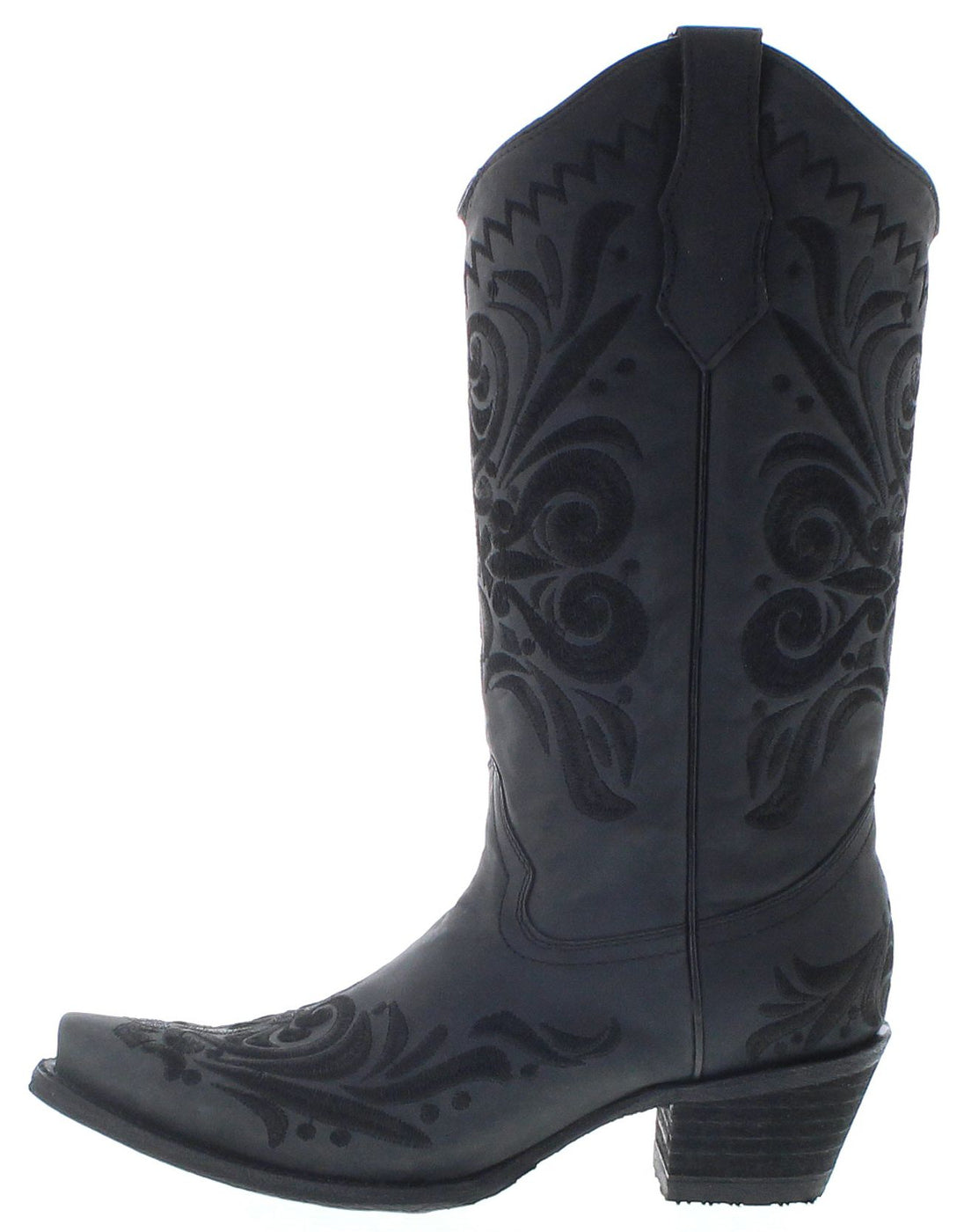 Circle G By Corral Women's Black Floral Snip Toe Boots L5433
